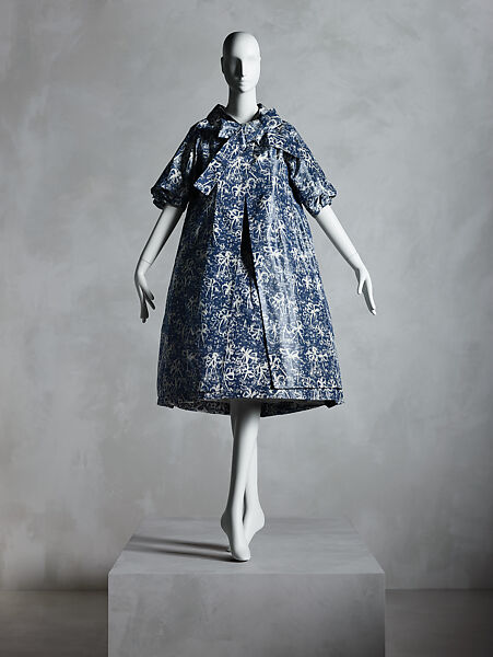 "Aubade" evening ensemble, (a–e) House of Dior (French, founded 1946), (a-e) silk, (f, g) silk, leather, (h, i) wood, French 