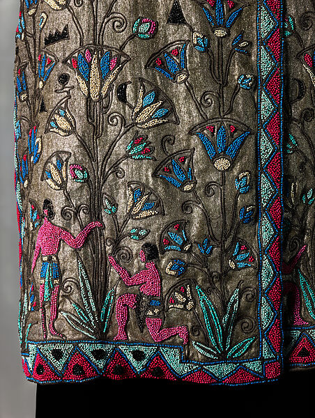 Evening coat, silk, metal, Probably French