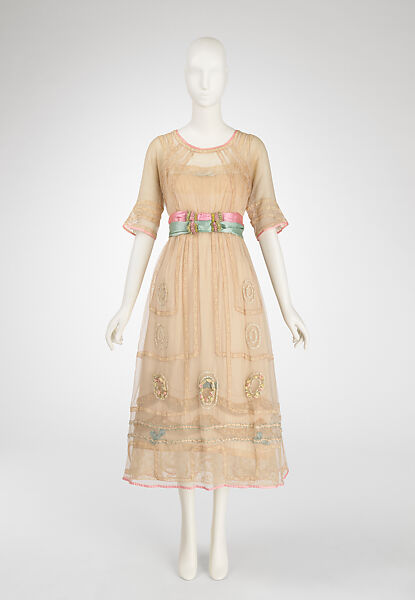 Dress, Lucile Ltd., New York (American, 1910–1932), silk, cotton, American 
