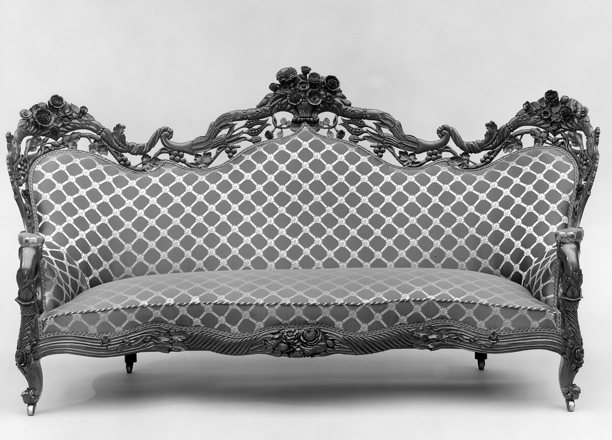 Sofa, Attributed to John Henry Belter (American, born Germany 1804-1863 New York), Rosewood, ash, pine, American 