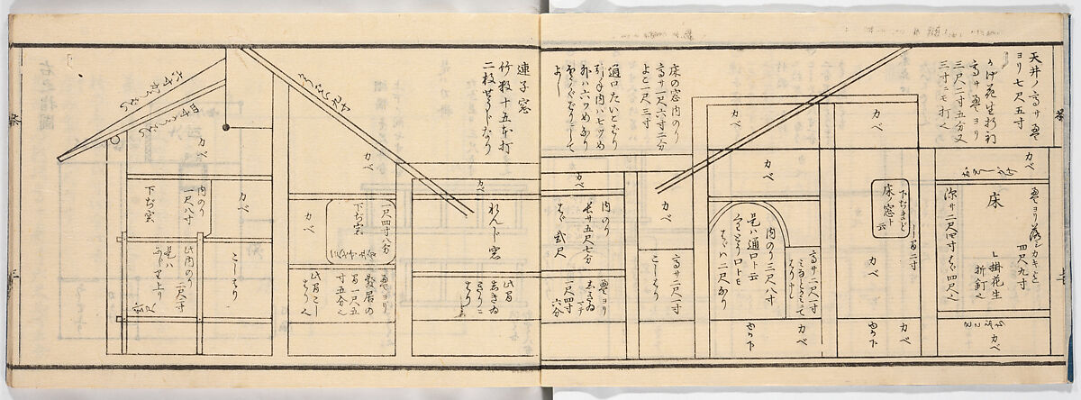 New Illustrated Manual of Sukiya Architecture, 3 (Shinpan/Sukiya hinagata, san), Ink on paper, Japan