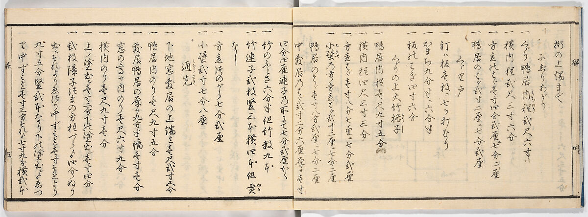 New Illustrated Manual of Sukiya Architecture, 3 (Shinpan/Sukiya hinagata, san), Ink on paper, Japan