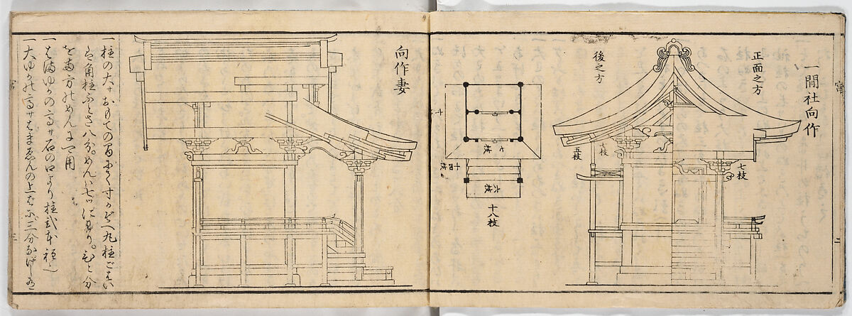 New Illustrated Manual of Shrine Architecture (Shinpan/Miya hinagata), Ink on paper, Japan
