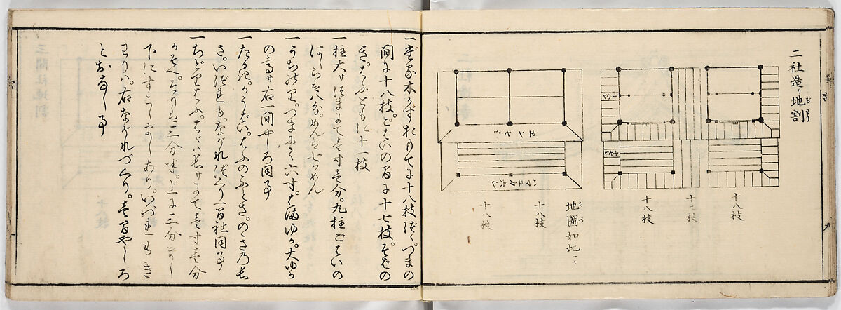 New Illustrated Manual of Shrine Architecture (Shinpan/Miya hinagata), Ink on paper, Japan