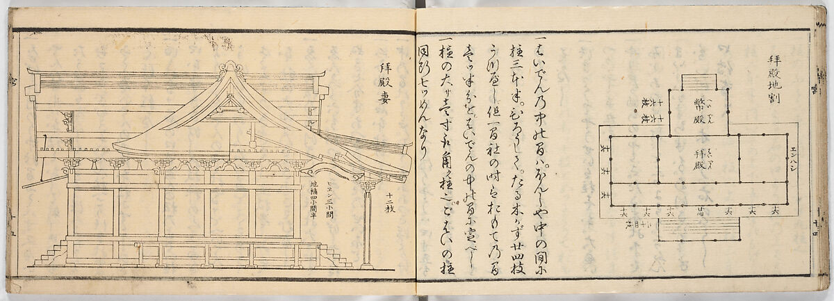 New Illustrated Manual of Shrine Architecture (Shinpan/Miya hinagata), Ink on paper, Japan