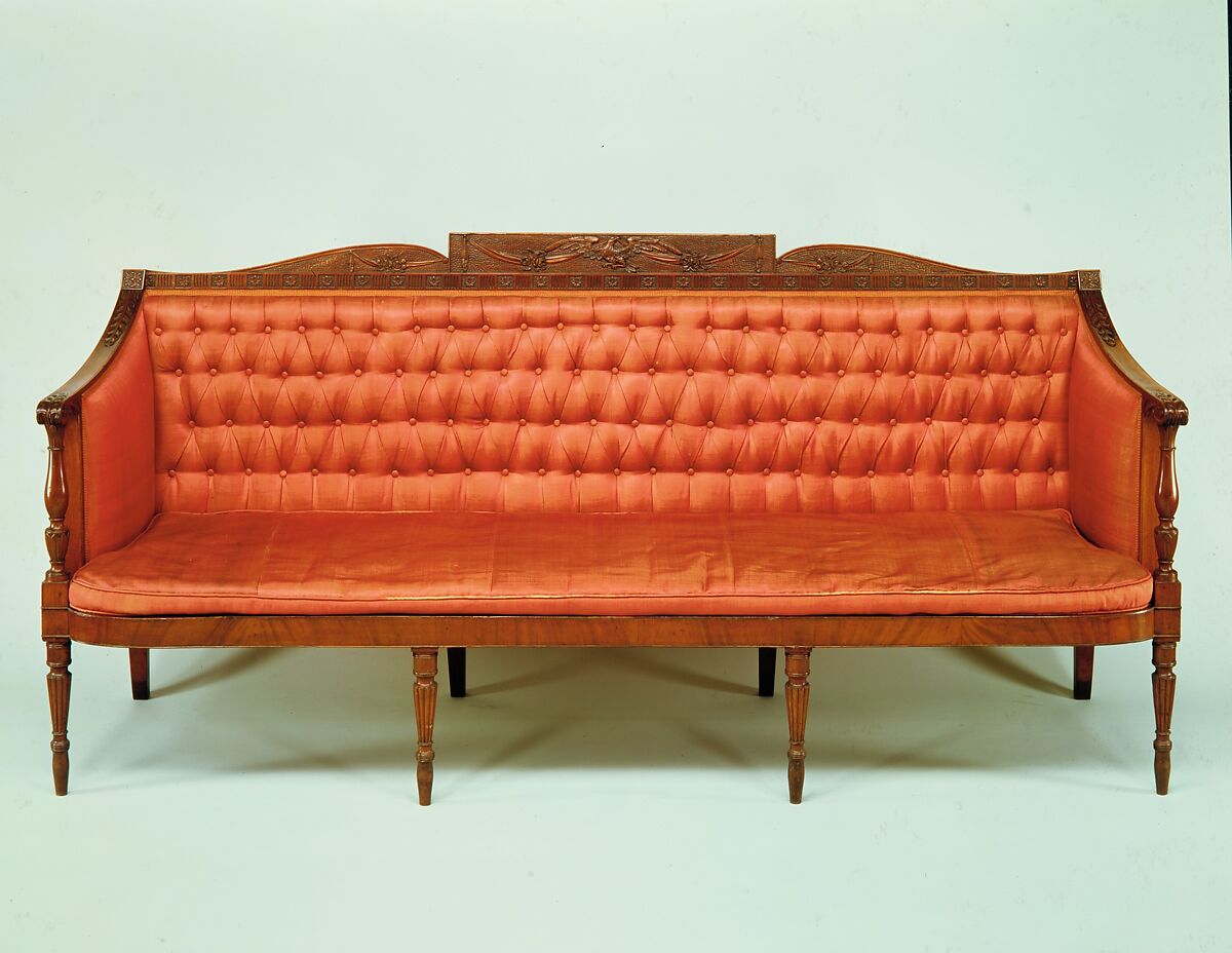 Sofa, Attributed to Samuel McIntire (1757–1811), Mahogany, white pine, birch, American 