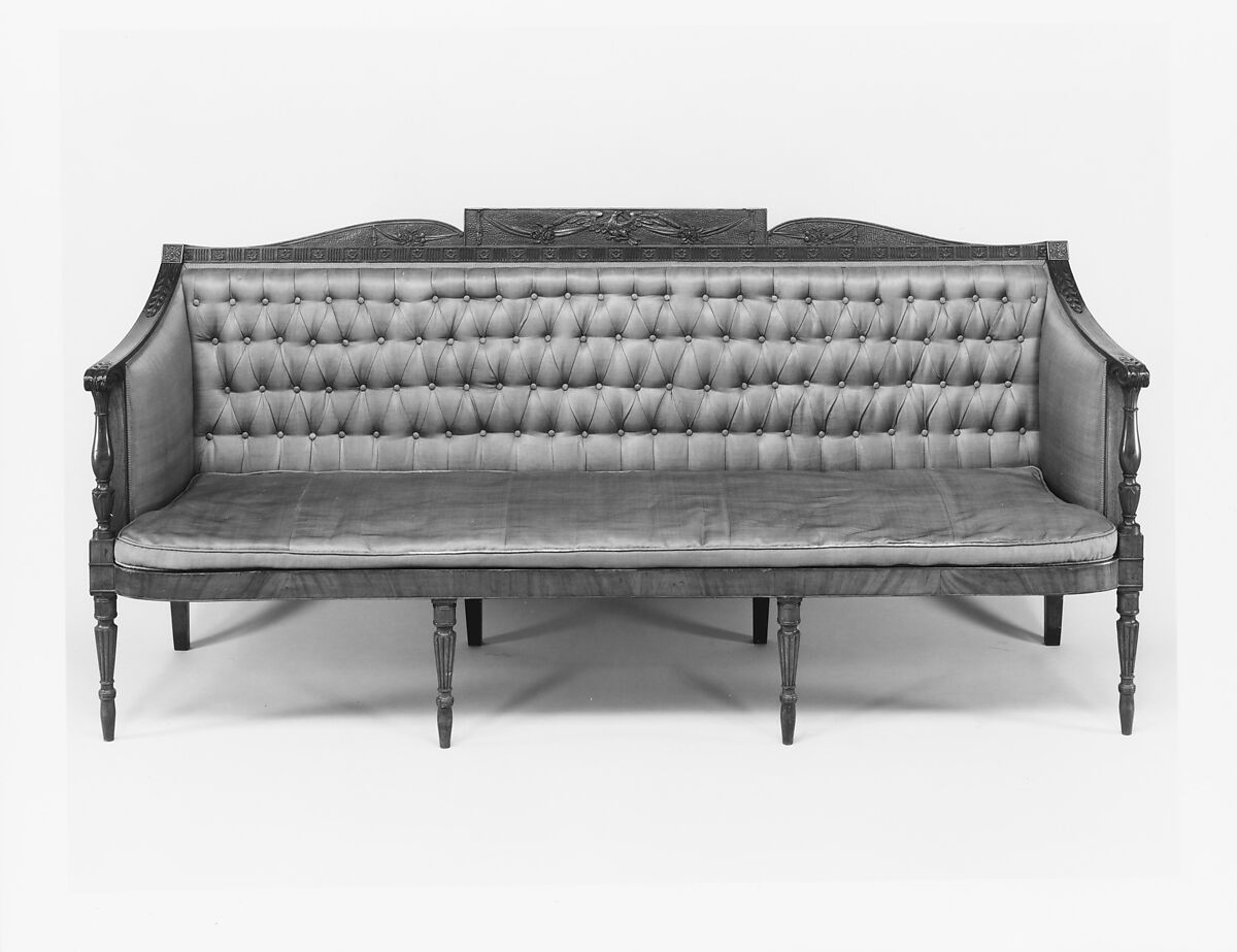 Sofa, Attributed to Samuel McIntire (1757–1811), Mahogany, white pine, birch, American