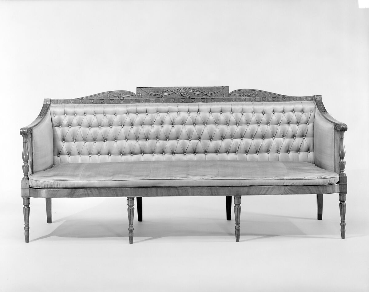 Sofa, Attributed to Samuel McIntire (1757–1811), Mahogany, white pine, birch, American