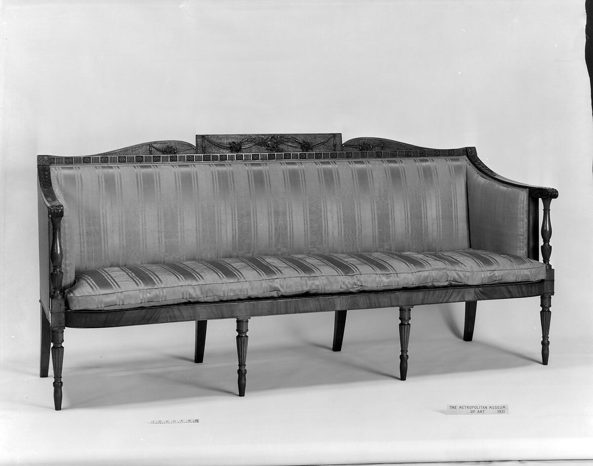 Sofa, Attributed to Samuel McIntire (1757–1811), Mahogany, white pine, birch, American