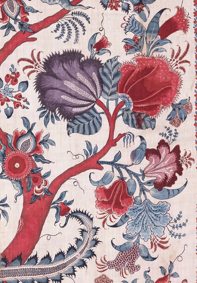 Palampore, Cotton (painted resist and mordant, dyed), India (Coromandel Coast), for the Sri Lankan market