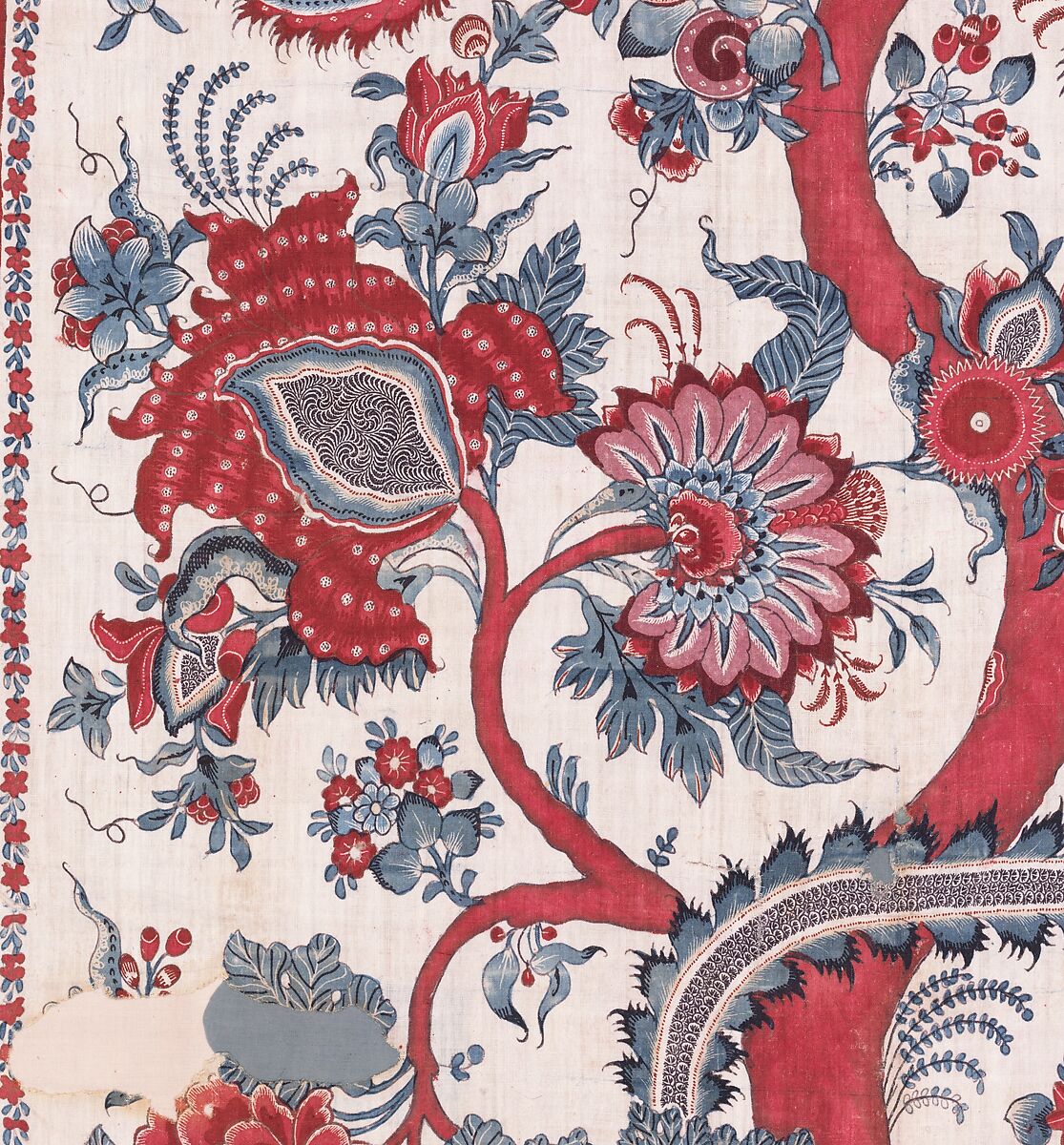 Palampore, Cotton (painted resist and mordant, dyed), India (Coromandel Coast), for the Sri Lankan market