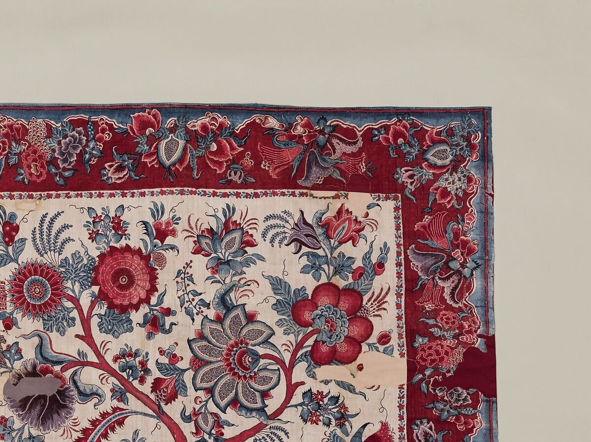 Palampore, Cotton (painted resist and mordant, dyed), India (Coromandel Coast), for the Sri Lankan market