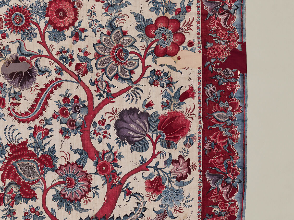 Palampore, Cotton (painted resist and mordant, dyed), India (Coromandel Coast), for the Sri Lankan market