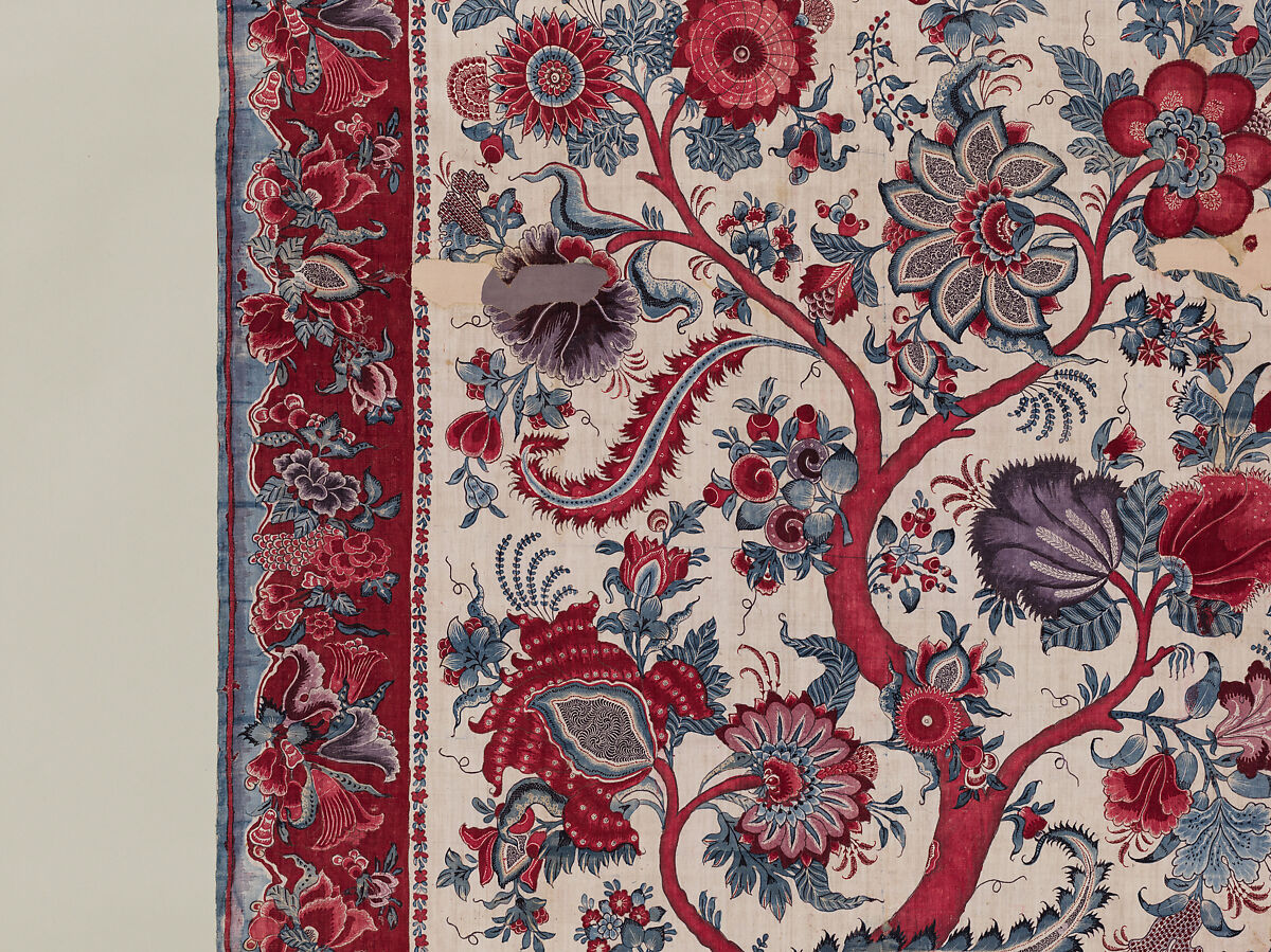 Palampore, Cotton (painted resist and mordant, dyed), India (Coromandel Coast), for the Sri Lankan market