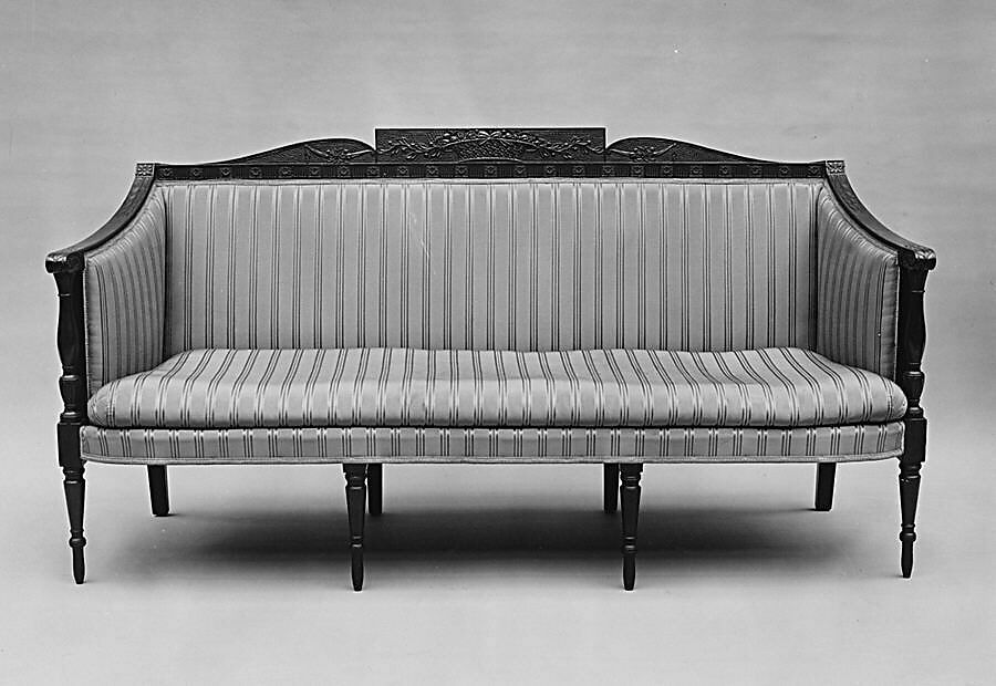 Sofa, Attributed to Samuel McIntire (1757–1811), Mahogany, white pine, birch, American