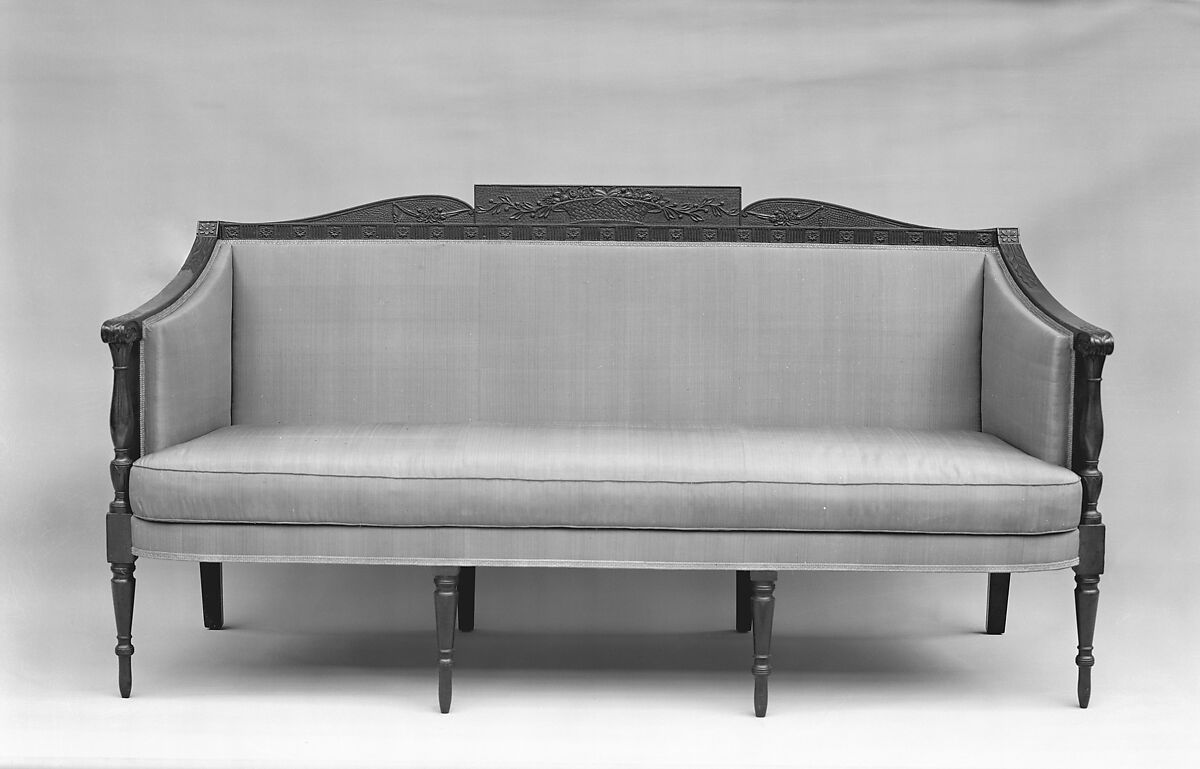 Sofa, Attributed to Samuel McIntire (1757–1811), Mahogany, white pine, birch, American