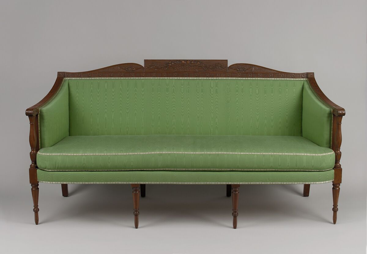 Sofa, Attributed to Samuel McIntire (1757–1811), Mahogany, white pine, birch, American 