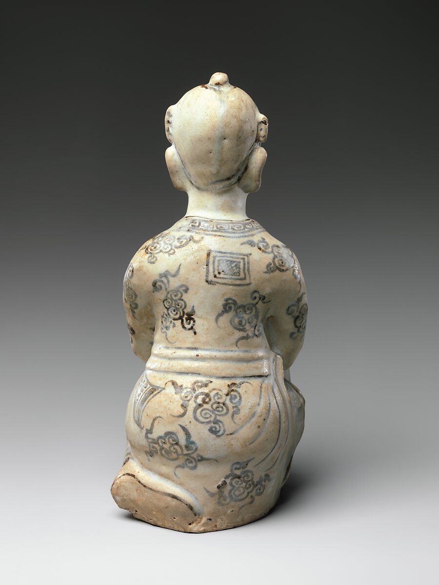 Kneeling Figure, Glazed stoneware (Si Satchanalai kilns), Thailand