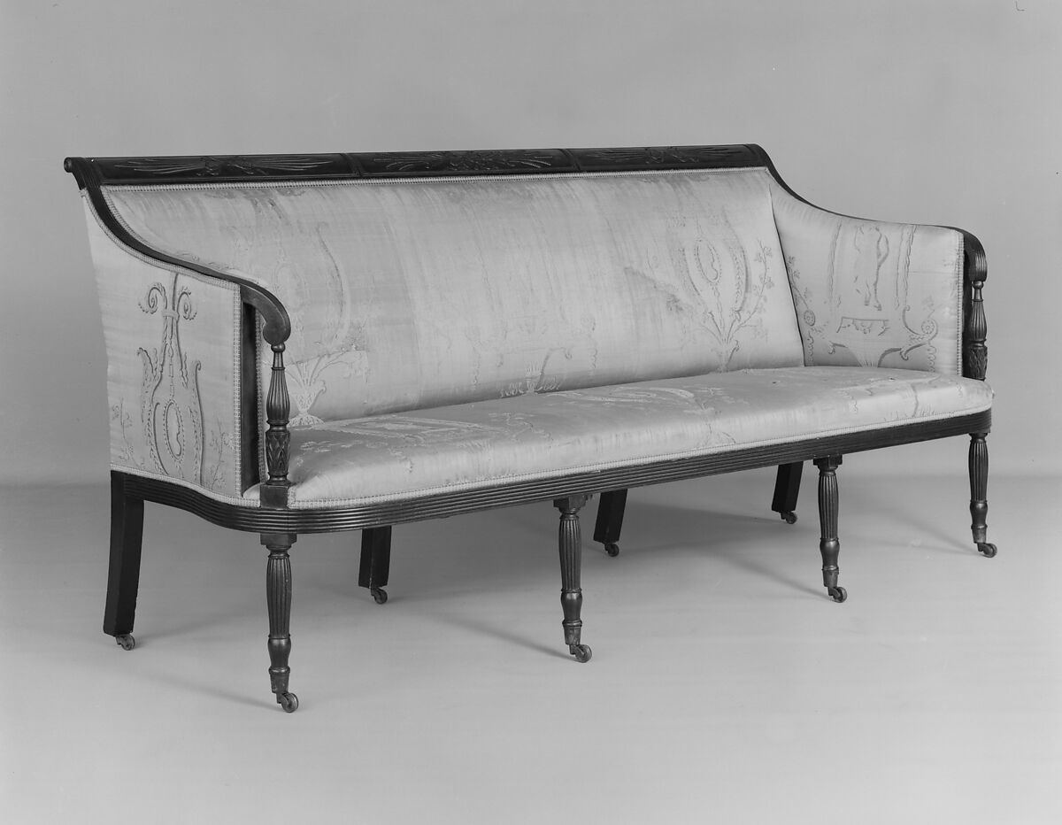 Sofa, Attributed to the Workshop of Duncan Phyfe (American (born Scotland), near Lock Fannich, Ross-Shire, Scotland 1768/1770–1854 New York), Mahogany, white pine, tulip poplar, American