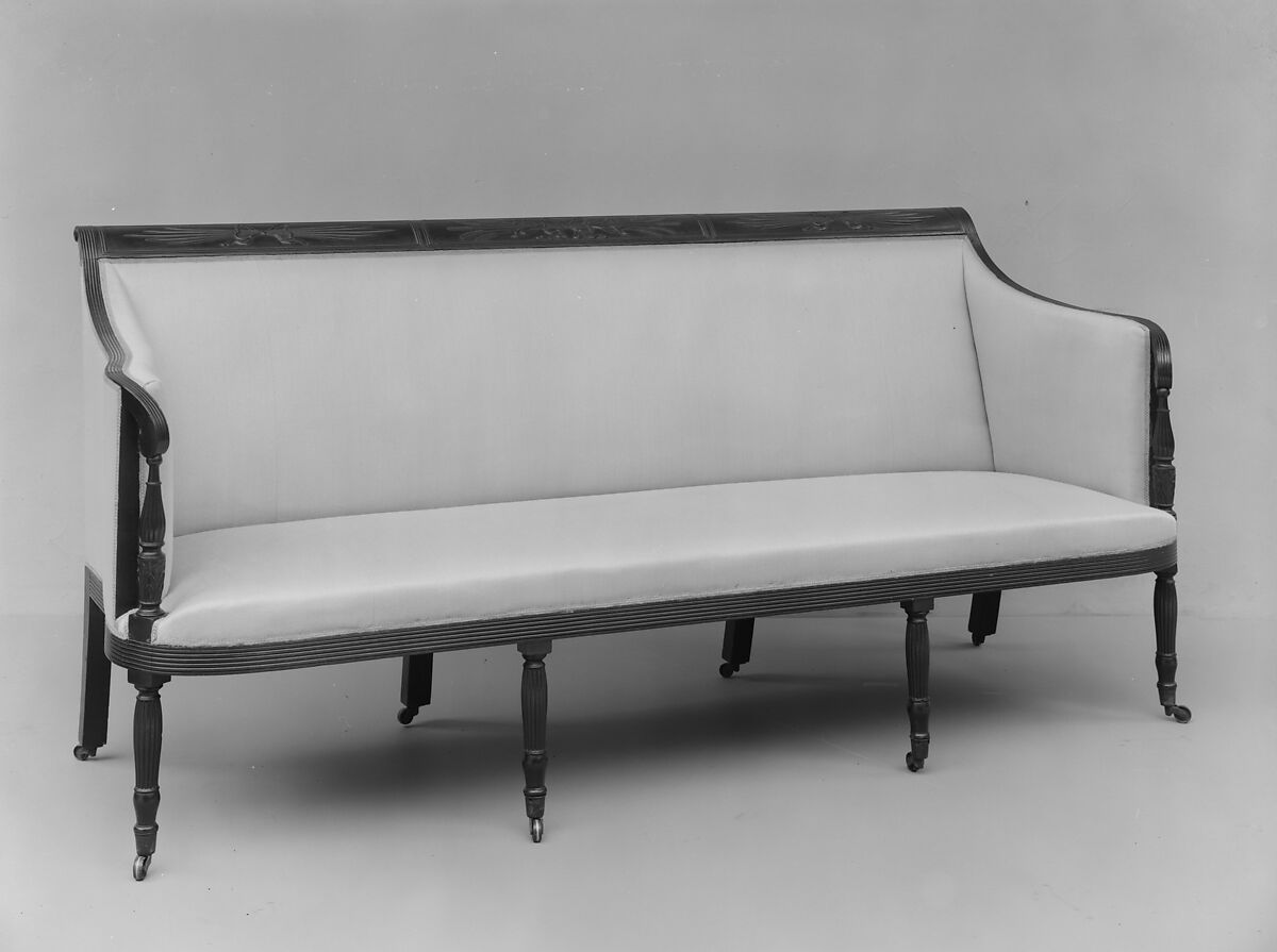 Sofa, Attributed to the Workshop of Duncan Phyfe (American (born Scotland), near Lock Fannich, Ross-Shire, Scotland 1768/1770–1854 New York), Mahogany, white pine, tulip poplar, American