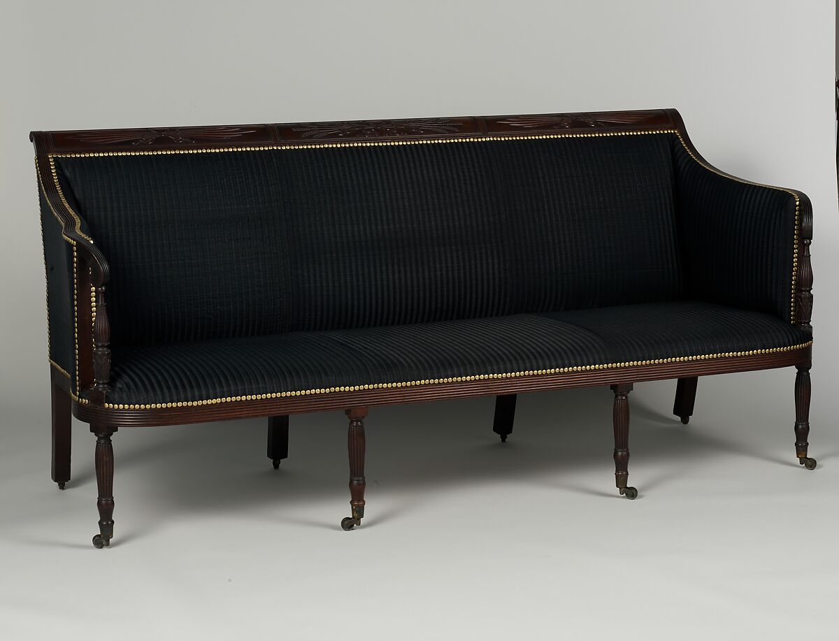 Sofa, Attributed to the Workshop of Duncan Phyfe (American (born Scotland), near Lock Fannich, Ross-Shire, Scotland 1768/1770–1854 New York), Mahogany, white pine, tulip poplar, American 