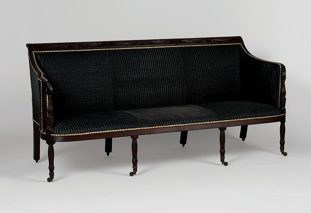 Sofa, Attributed to the Workshop of Duncan Phyfe (American (born Scotland), near Lock Fannich, Ross-Shire, Scotland 1768/1770–1854 New York), Mahogany, white pine, tulip poplar, American