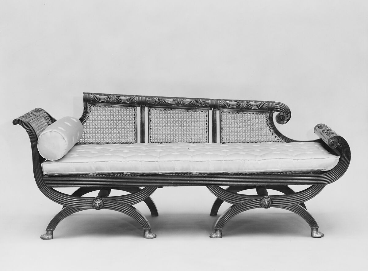 Sofa, Attributed to the Workshop of Duncan Phyfe (American (born Scotland), near Lock Fannich, Ross-Shire, Scotland 1768/1770–1854 New York), Mahogany, gilt brass, tulip poplar, American