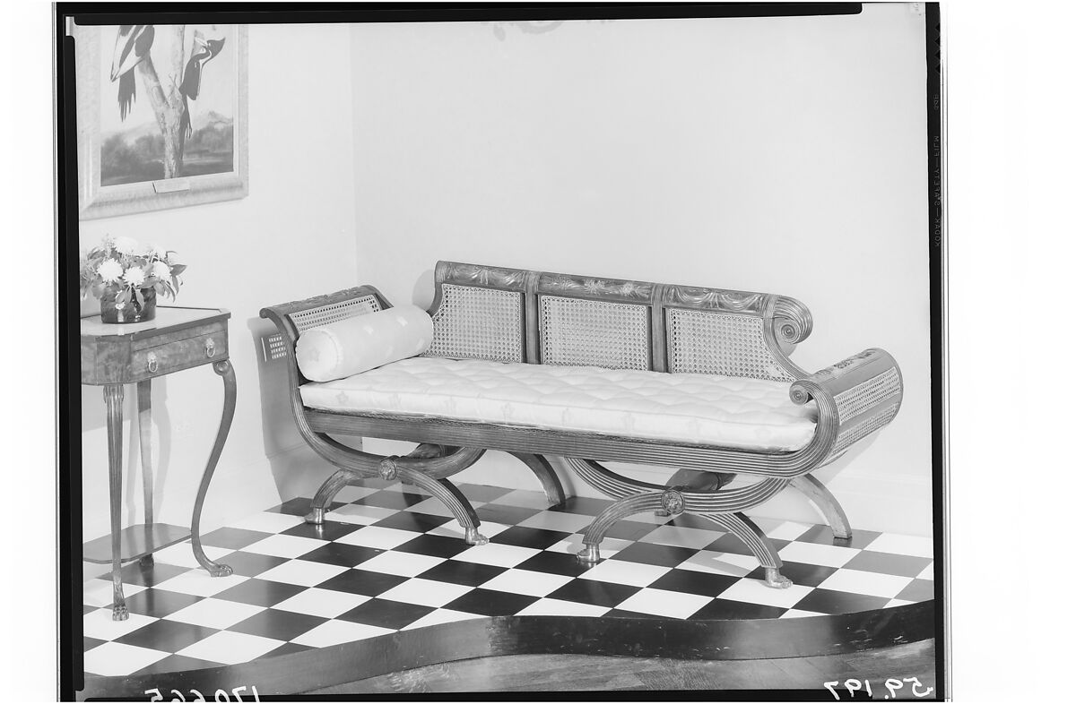 Sofa, Attributed to the Workshop of Duncan Phyfe (American (born Scotland), near Lock Fannich, Ross-Shire, Scotland 1768/1770–1854 New York), Mahogany, gilt brass, tulip poplar, American