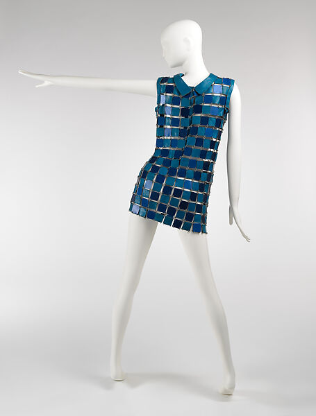 Dress, Paco Rabanne (French, born Spain 1934–2023), leather, metal, French