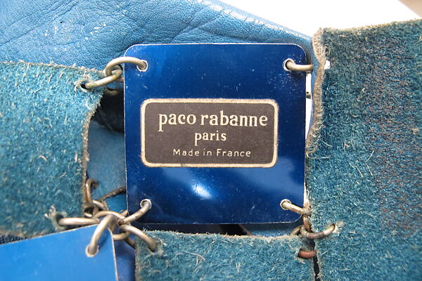 Dress, Paco Rabanne (French, born Spain 1934–2023), leather, metal, French