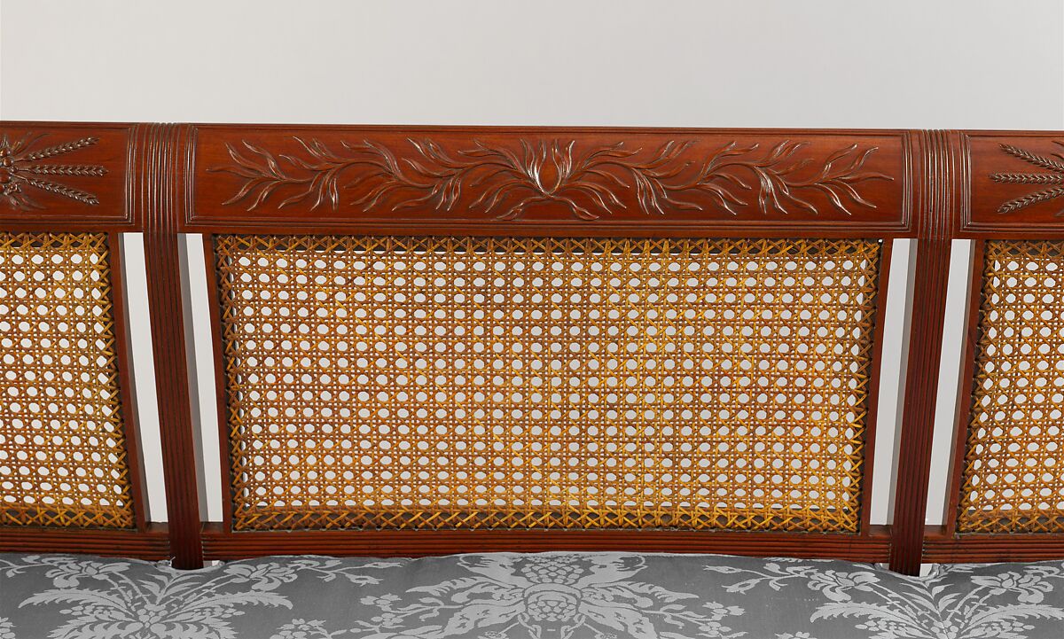 Sofa, Attributed to Duncan Phyfe (American (born Scotland), near Lock Fannich, Ross-Shire, Scotland 1768/1770–1854 New York), Mahogany, tulip poplar, cane, gilded brass, American