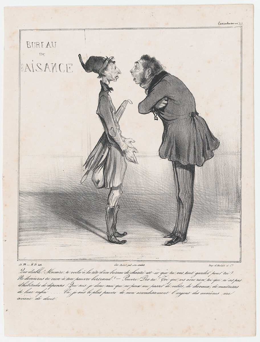 Plate 32: What in the devil Macaire!, from 'Caricaturana,' published in Les Robert Macaires, Honoré Daumier (French, Marseilles 1808–1879 Valmondois), Lithograph on wove paper; second state of two (Delteil) 