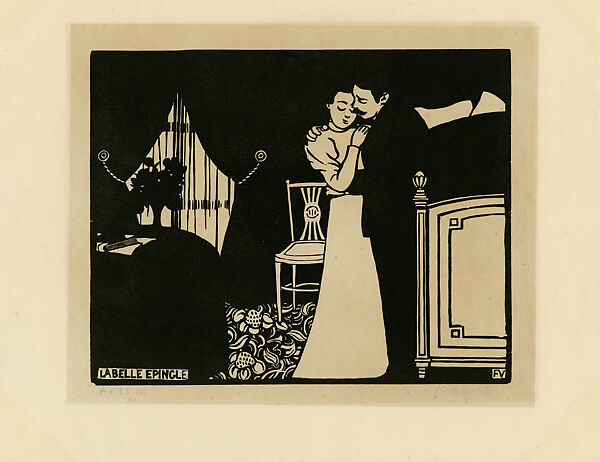 The Fine Pin, Intimacies III (La Belle Épingle, Intimités III), Félix Vallotton (Swiss, Lausanne 1865–1925 Paris), Woodcut, block 