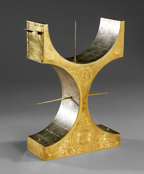 Multifaced Equatorial Sundial, Wolfgang Mayr (German, 1595–1605), Copper alloy (gilded, silver-plated), German, Munich 