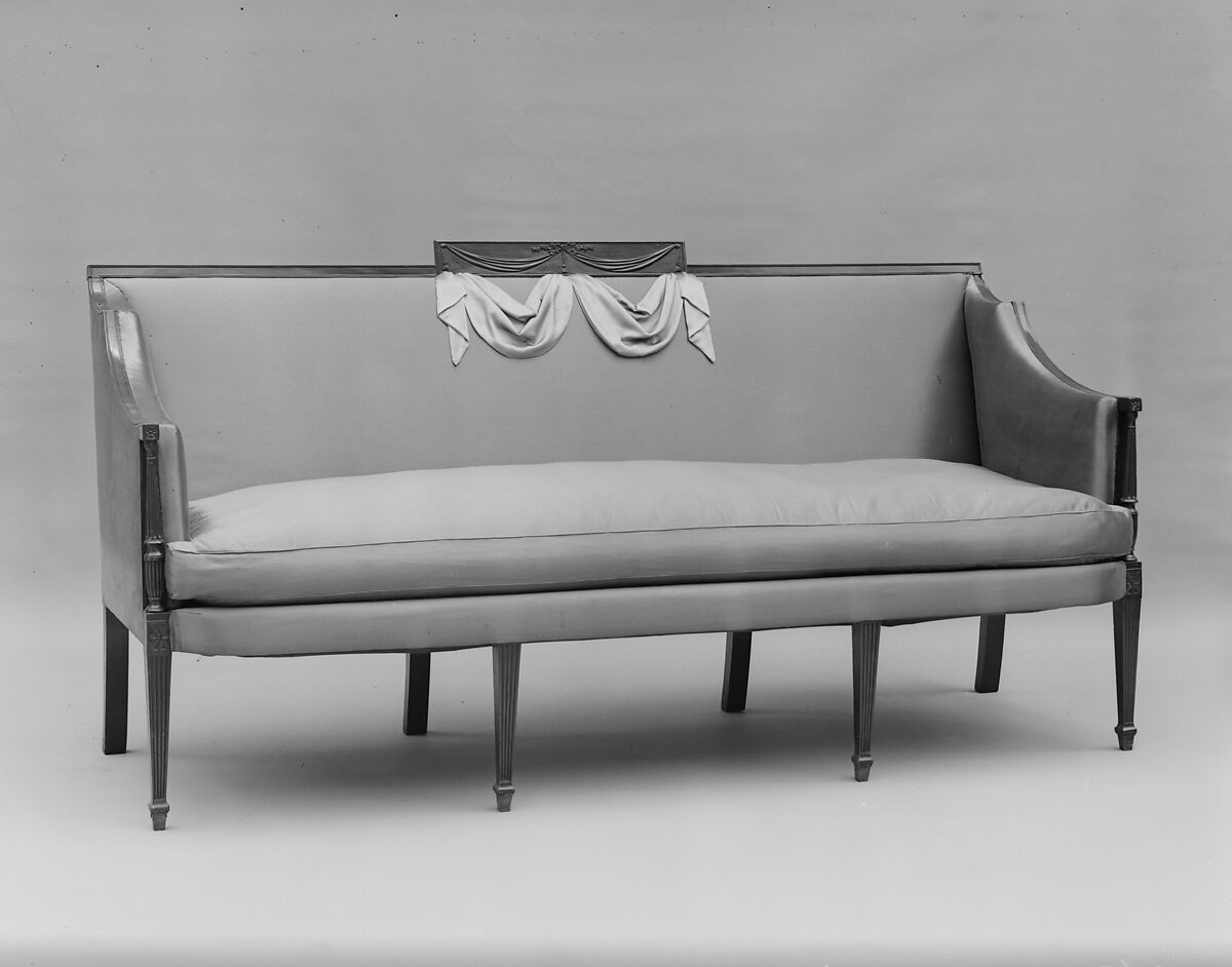 Sofa, Mahogany with ash, yellow poplar, American 