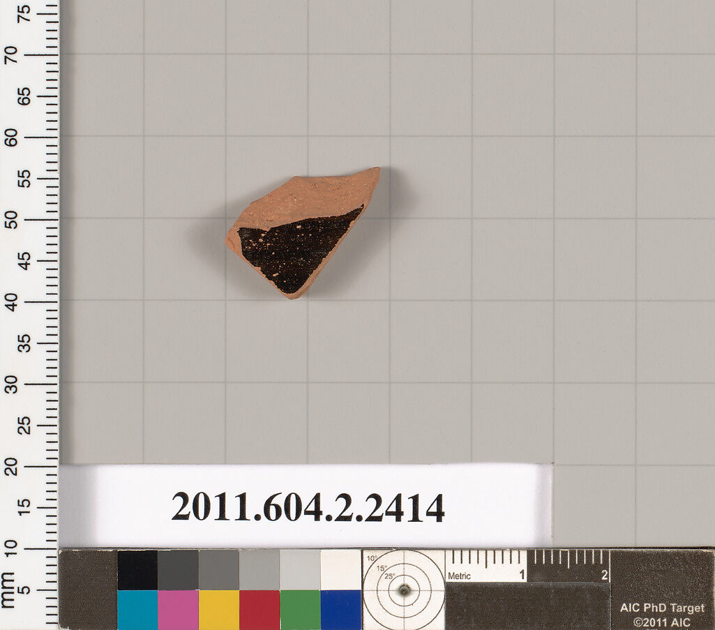 Terracotta fragment of a column-krater (bowl for mixing wine and water)?, Terracotta, Greek, Attic