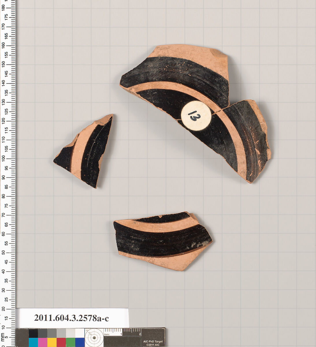 Terracotta fragments of a Little Master cup (drinking cup), Terracotta, Greek, Attic