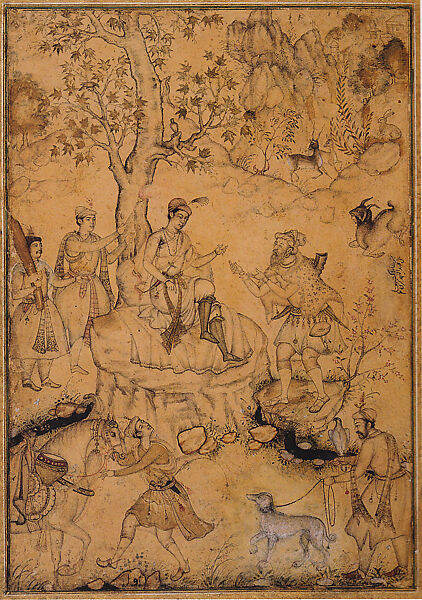 Akbar and a Dervish, &#39;Abd al-Samad (Iranian, Shiraz ca. 1505/15–ca. 1600), Opaque watercolor and ink on paper, India (Mughal court at Fatehpur-Sikri or Lahore) 