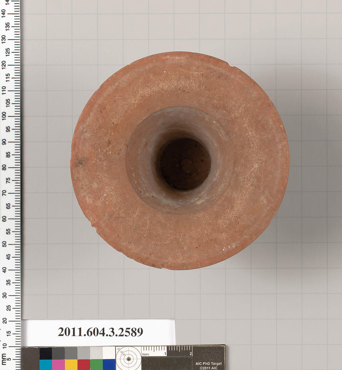Terracotta fragment of a kylix (drinking cup), Terracotta, Greek, Attic