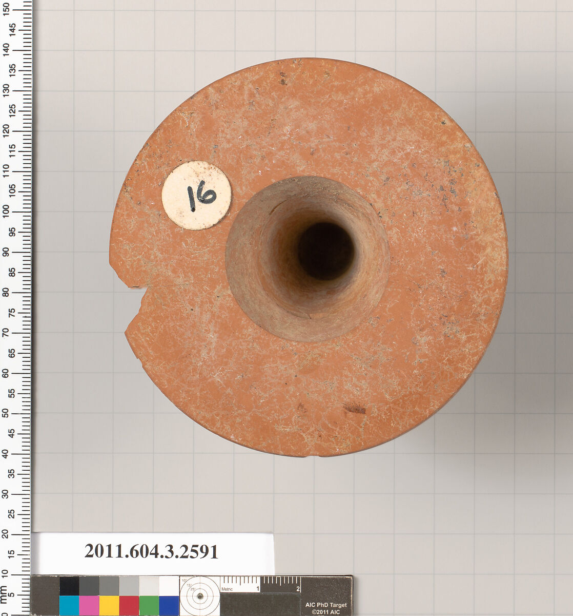 Terracotta fragment of a kylix (drinking cup), Terracotta, Greek, Attic