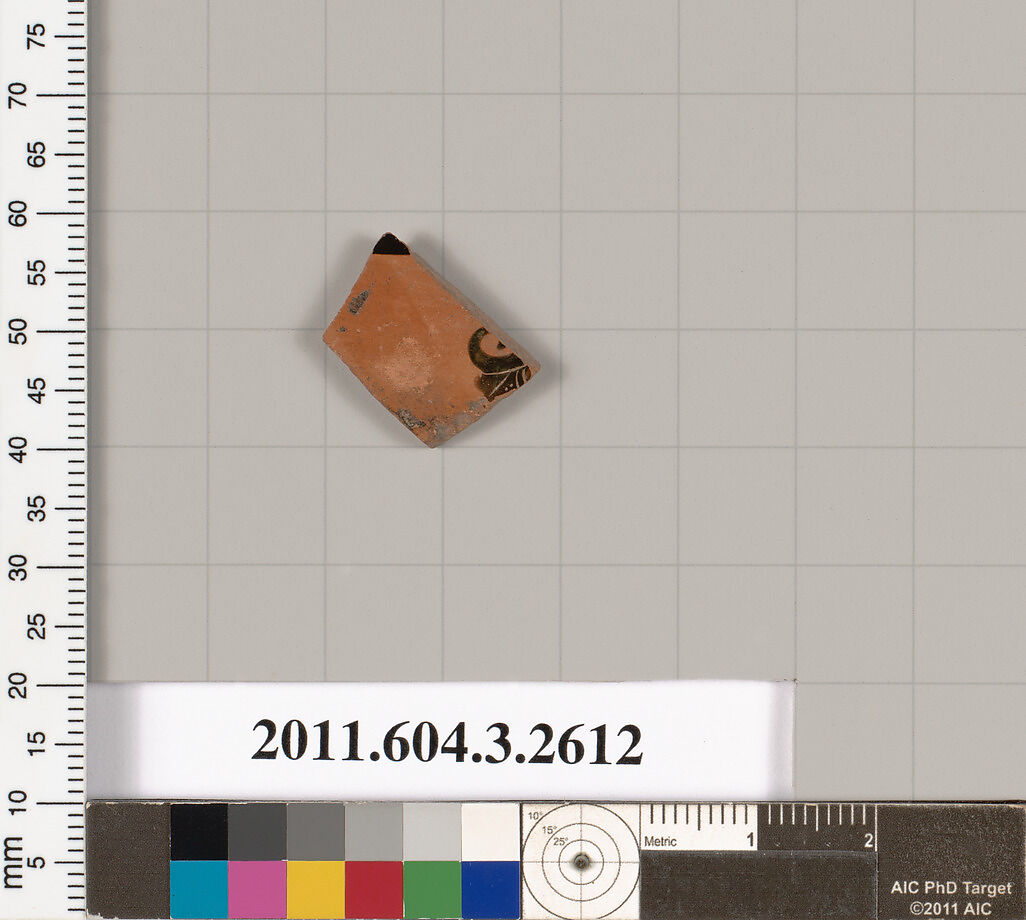 Terracotta fragment of a Little Master cup (drinking cup) ?, Terracotta, Greek, Attic