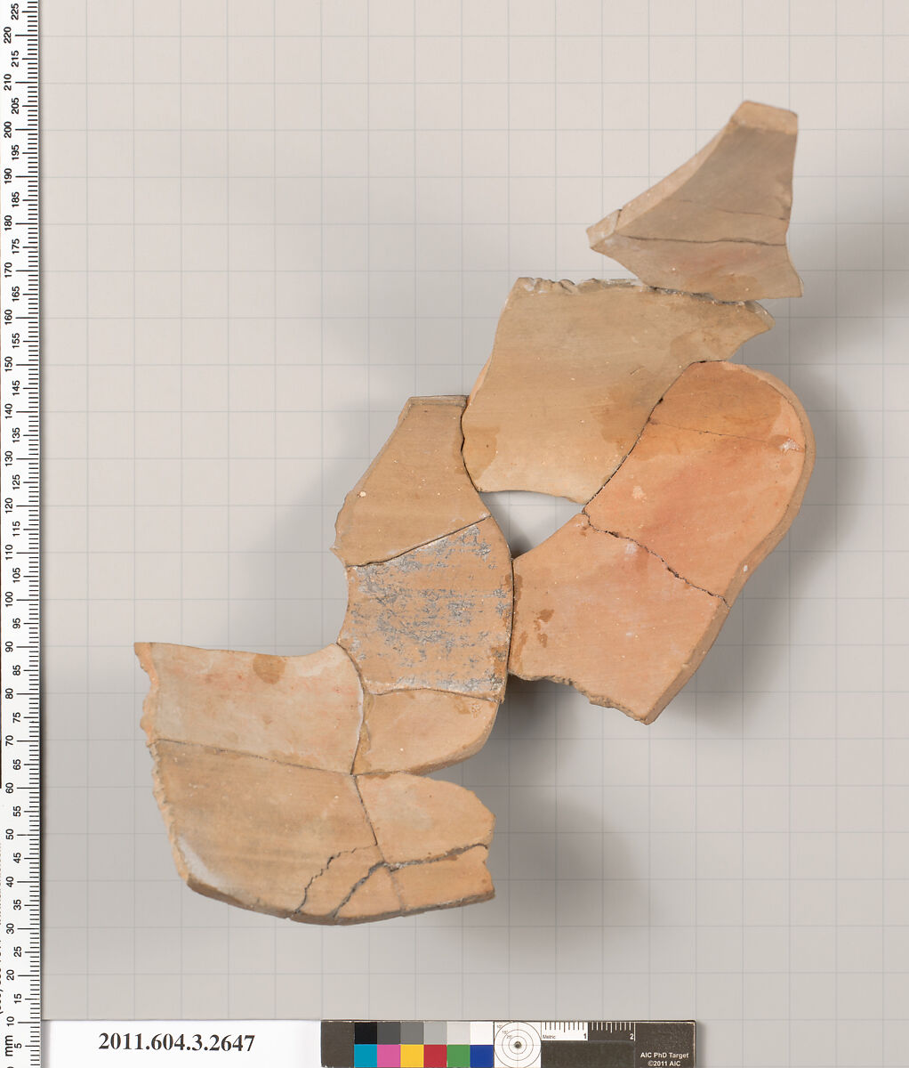 Terracotta fragment of a hydria (water jar), Terracotta, Greek, Attic