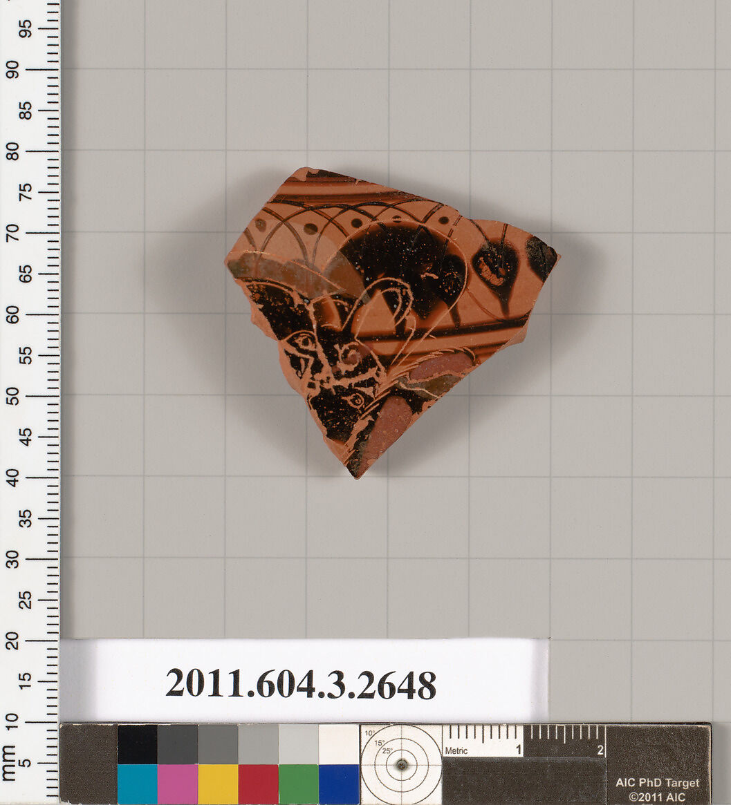Terracotta fragment of a lebes (deep bowl)?, Terracotta, Greek, Attic 