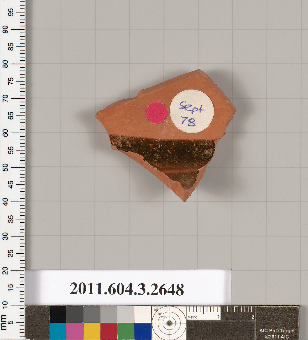 Terracotta fragment of a lebes (deep bowl)?, Terracotta, Greek, Attic