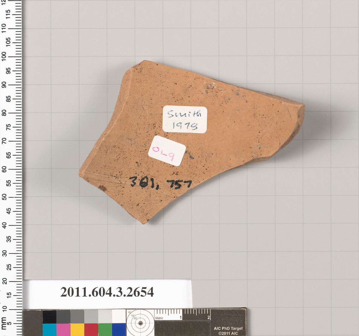 Terracotta fragment of an olpe (jug), Terracotta, Greek, Attic