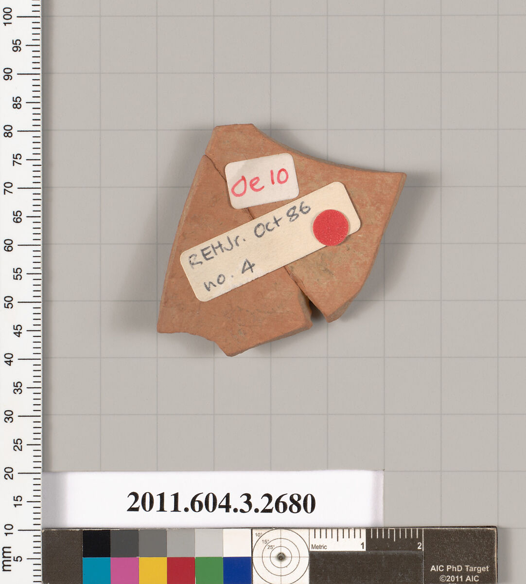 Terracotta fragment of an oinochoe (jug), Terracotta, Greek, Attic