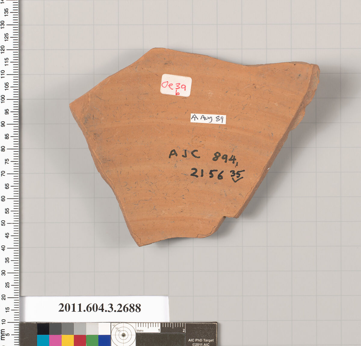 Terracotta fragment of an oinochoe (jug), Terracotta, Greek, Attic