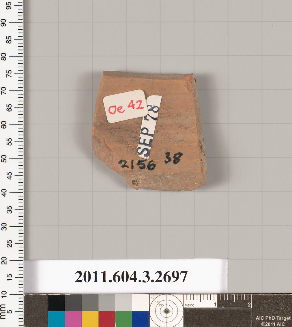 Terracotta fragment of an oinochoe (jug), Terracotta, Greek, Attic