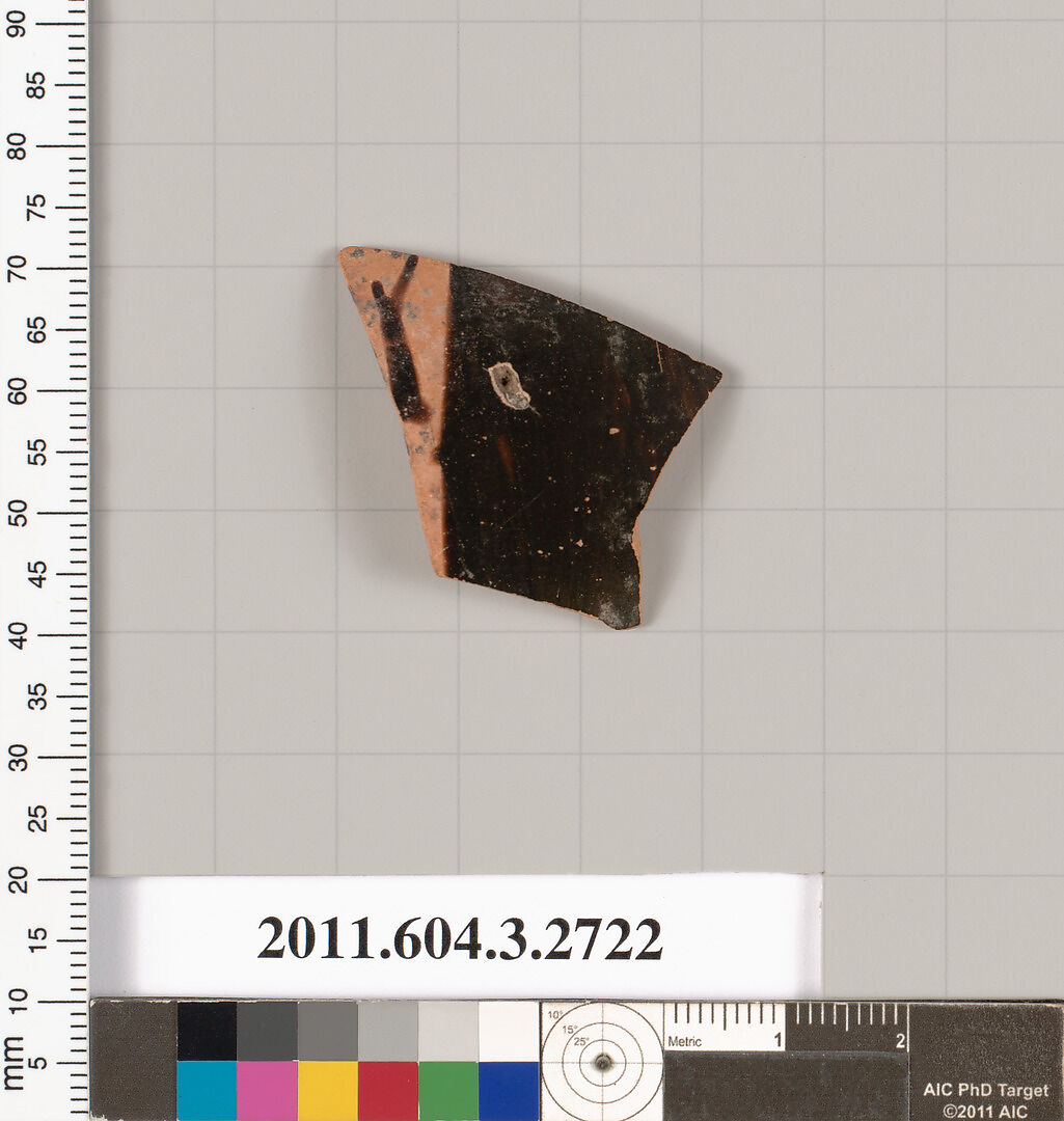 Terracotta fragment of an oinochoe (jug), Terracotta, Greek, Attic 