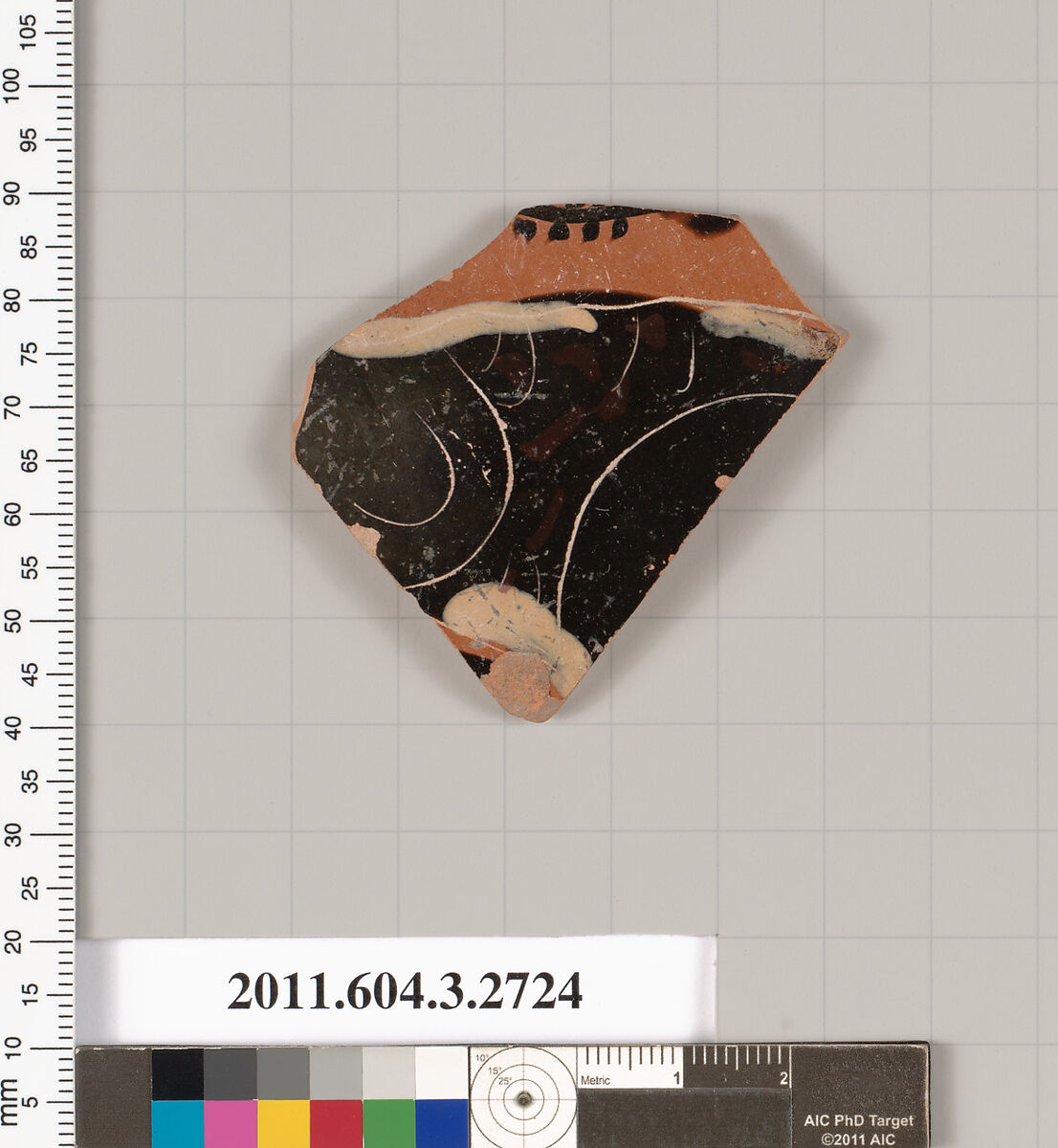 Terracotta fragment of an oinochoe (jug), Terracotta, Greek, Attic 
